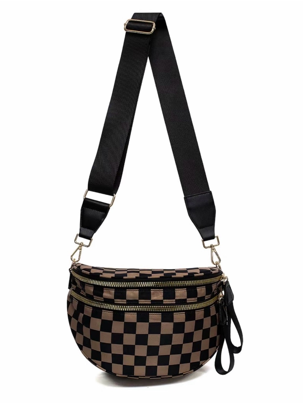 NEW Brown & Black Checkered Shoulder Bag (or Crossbody)